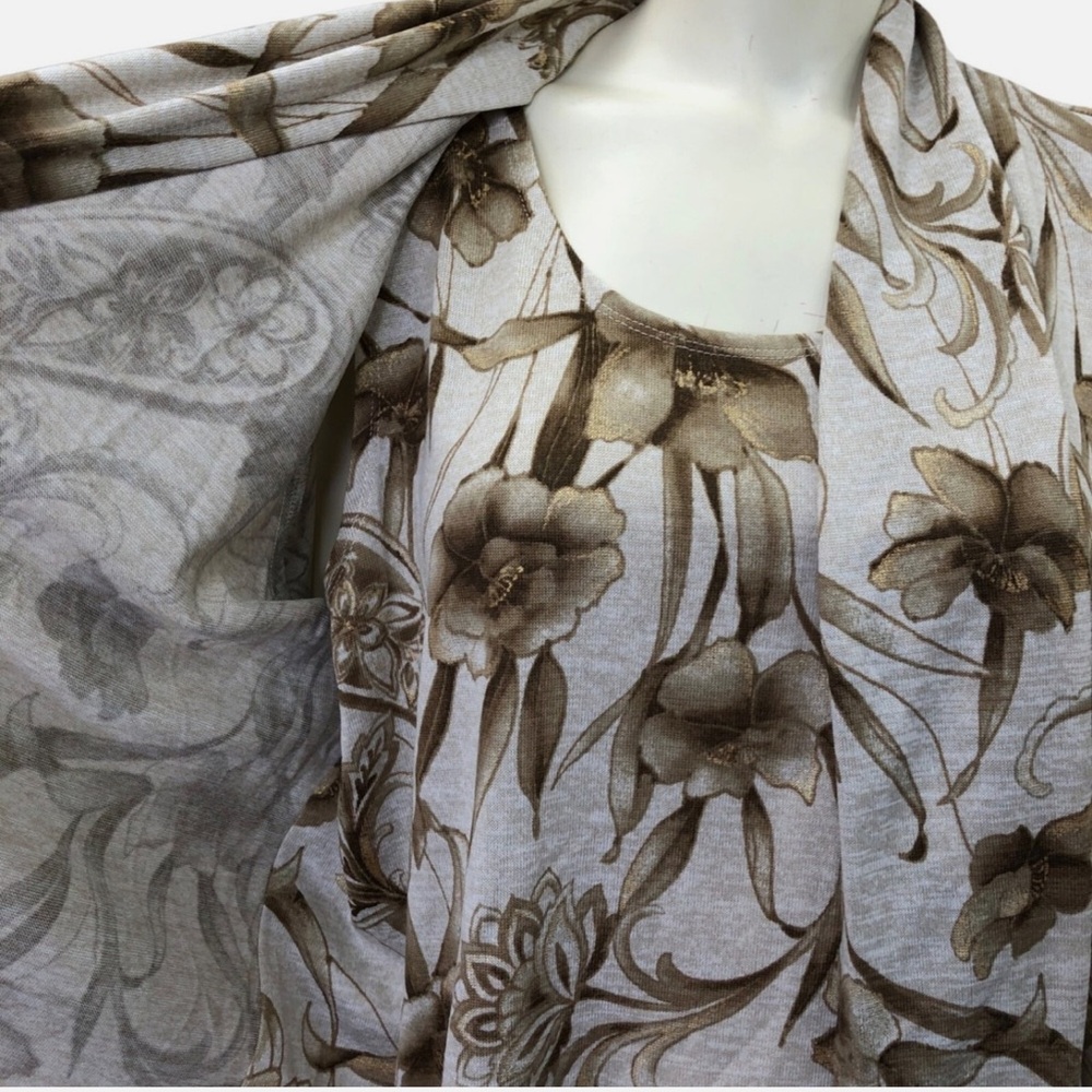 Alfred Dunner lightweight sweater with floral print and 3/4 sleeves, size 1x - Picture 3 of 16